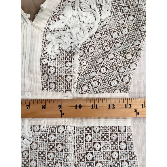 THE KOOPLES Women's Embroidery Lace L/S White Mini Dress Bridal Shower Sz XS NWT - Picture 7 of 13